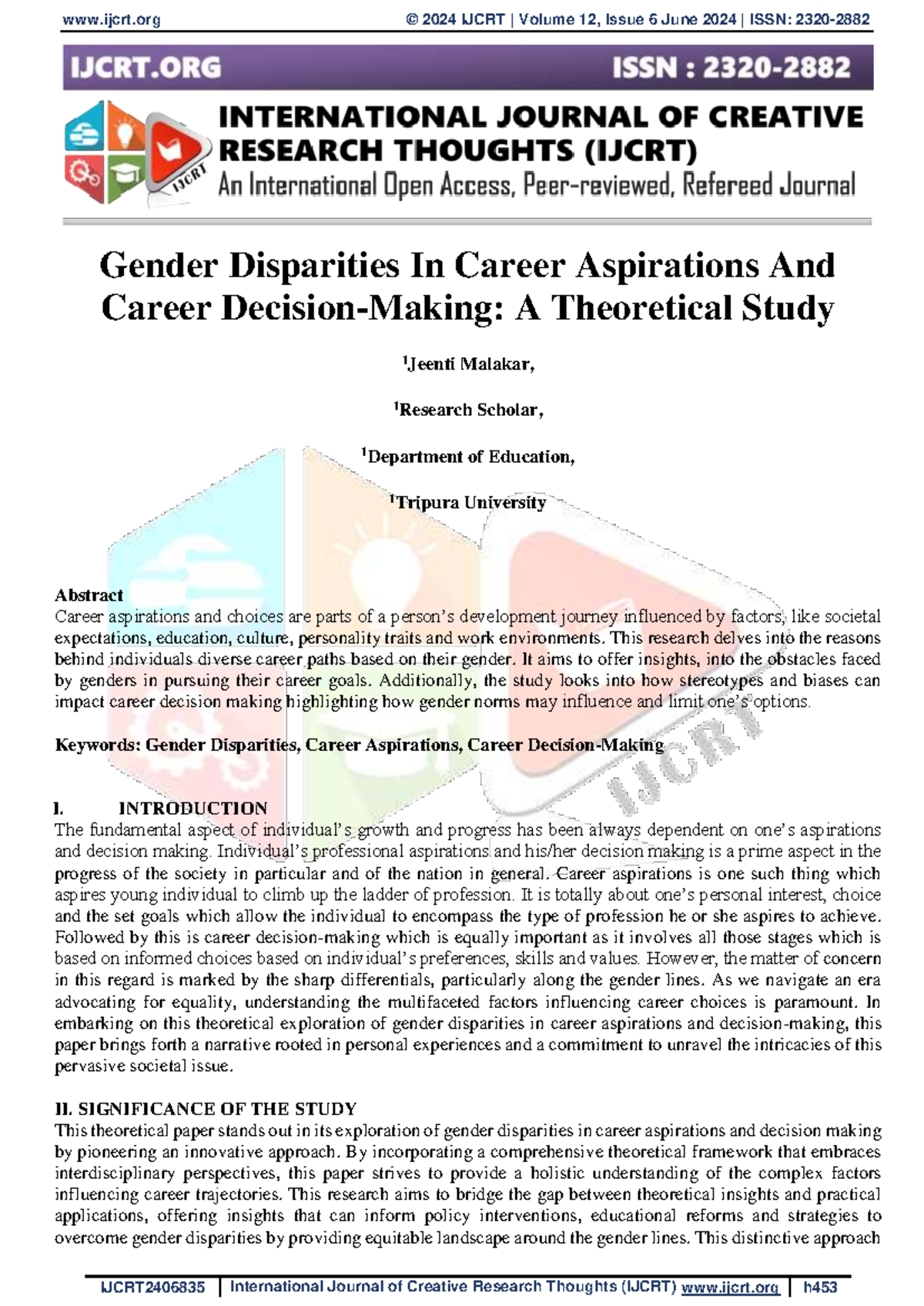 Ijcrt 2406824 - Gender Disparities In Career Aspirations And Career ...