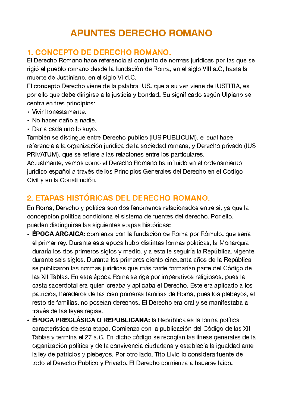 Resumen de Derecho Romano - Apuntes Completos (DR 101) - Studocu