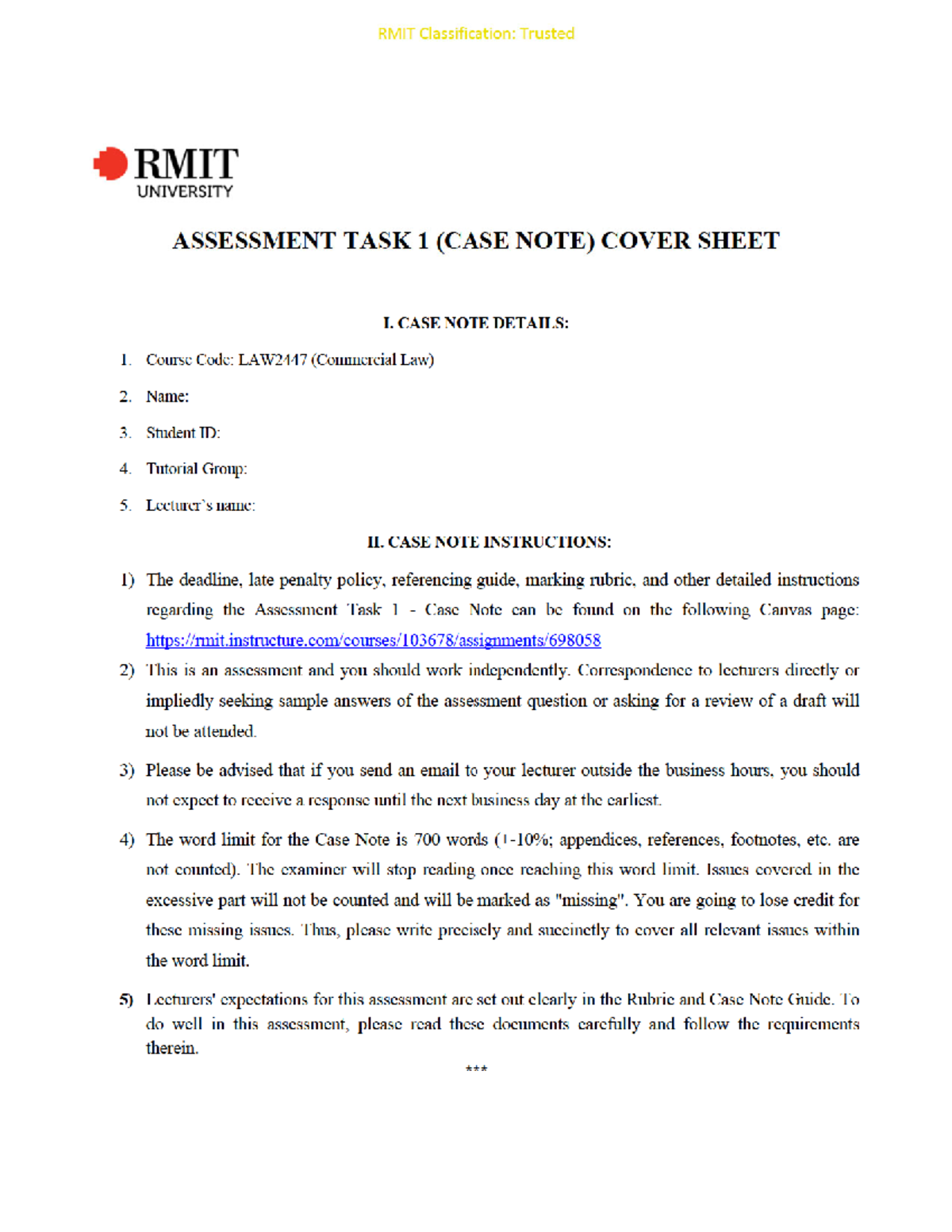 Case Note Question Sem 2-2022 [Official Version] - Commercial Laws ...