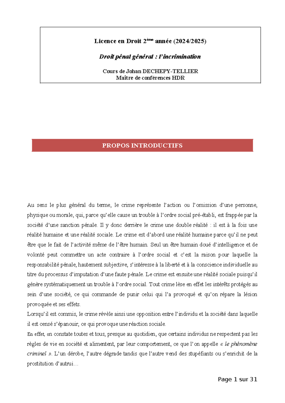 Cours DPG 2024 - Introduction et Partie 1 - Licence en Droit 2 ème ...