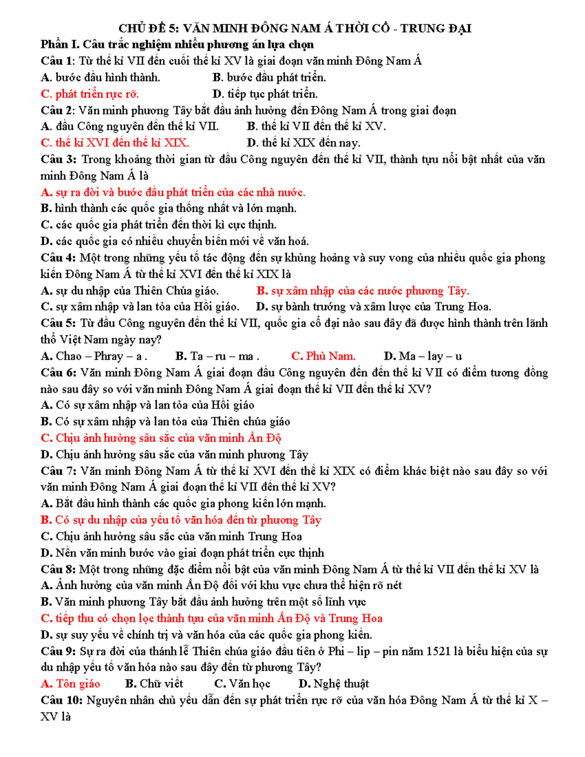 TN+CH%E1%BB%A6+%C4%90%E1%BB%80+5+%28K10%29 - CHỦ ĐỀ 5: VĂN MINH ĐÔNG ...