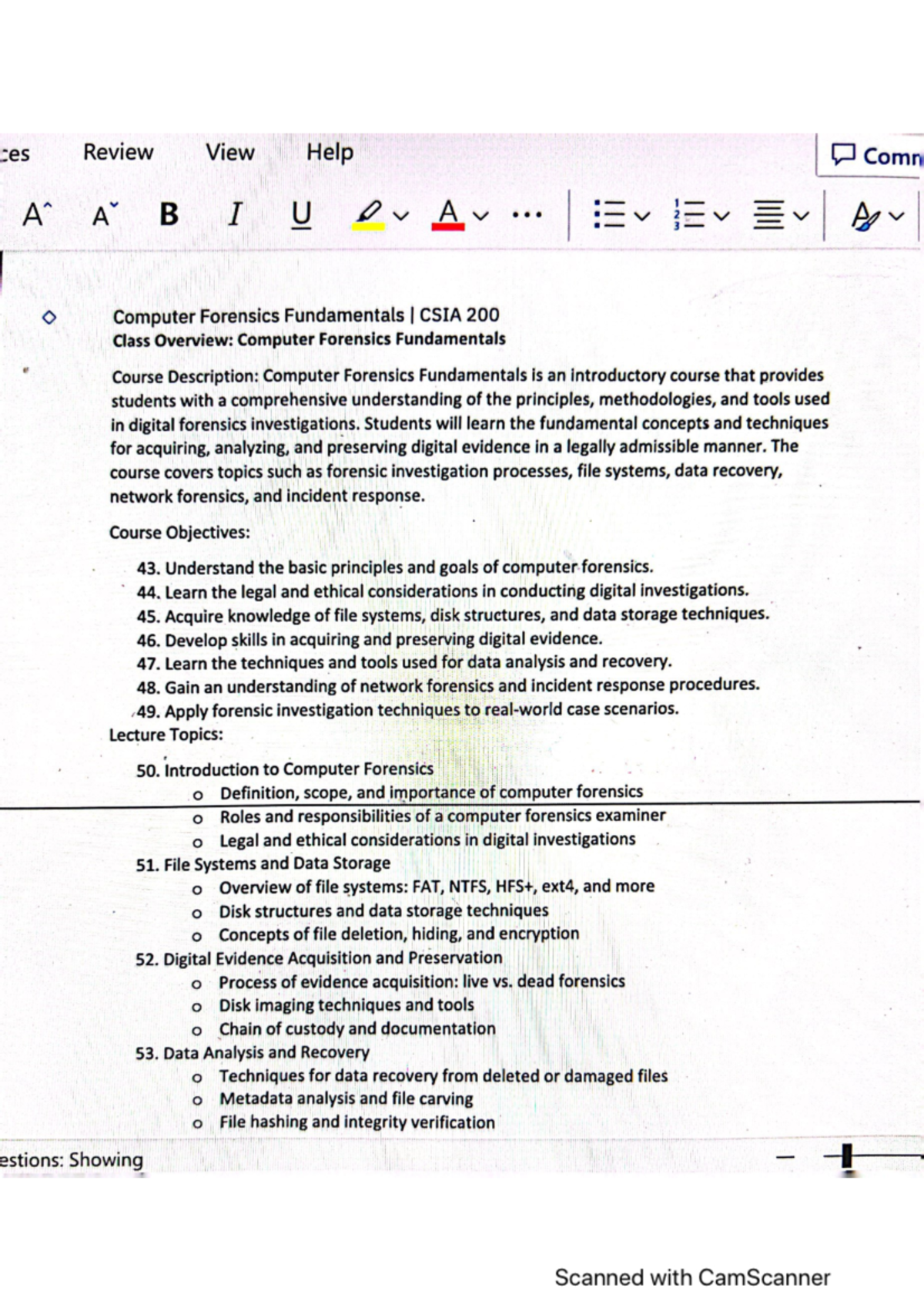 CSIA200 Study Notes: Comprehensive Overview and Key Concepts - Studocu