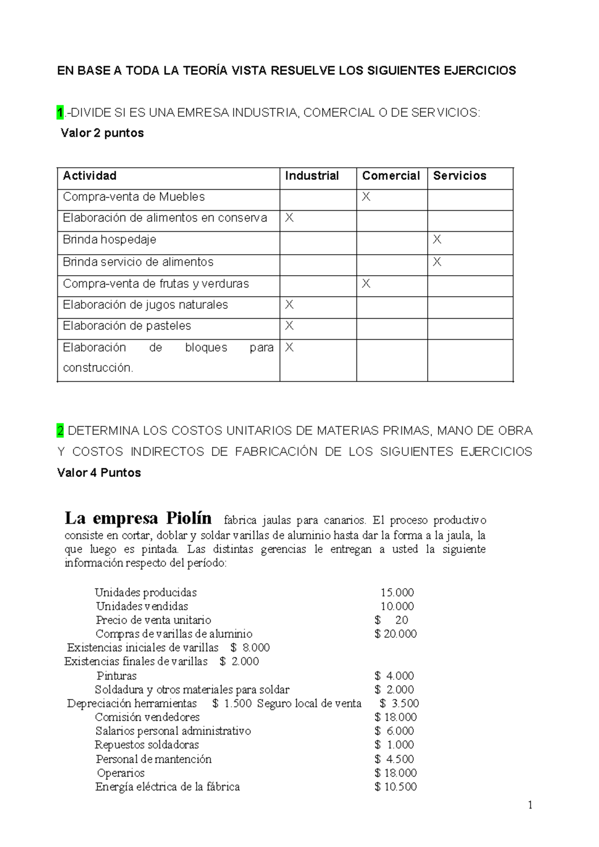 Tarea 2026: Análisis de Costos en Empresas Industriales y Comerciales ...