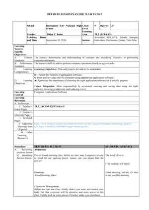 CSS 11 - Lesson Plan for User Access & Tool Safety (2nd Week) - Studocu