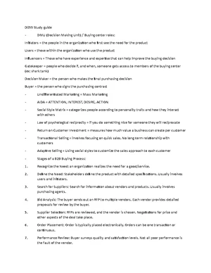 Sales - Study Notes & Assignments - Studocu
