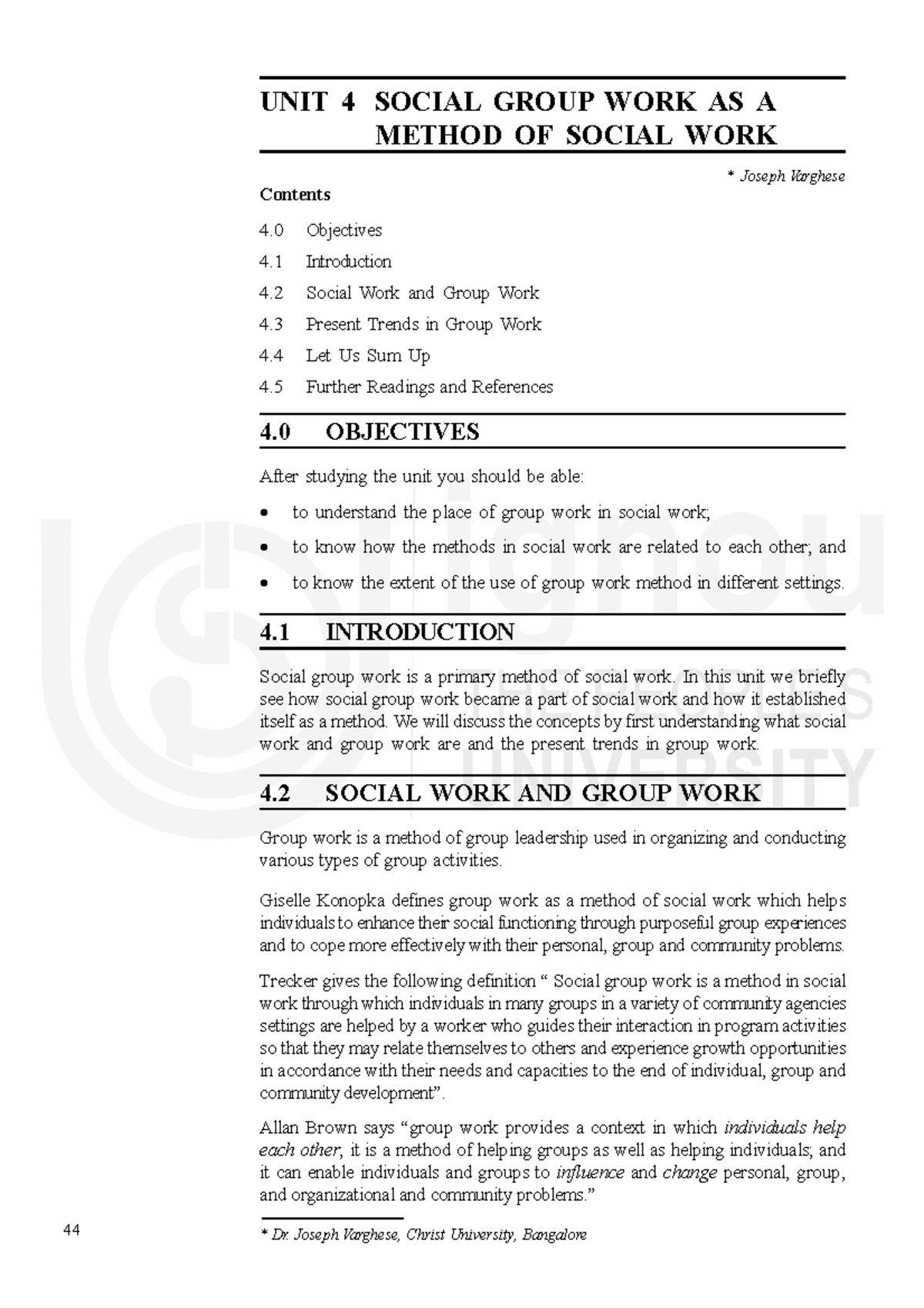 Social Group Work as a Method in Social Work (Unit 1234) - Studocu