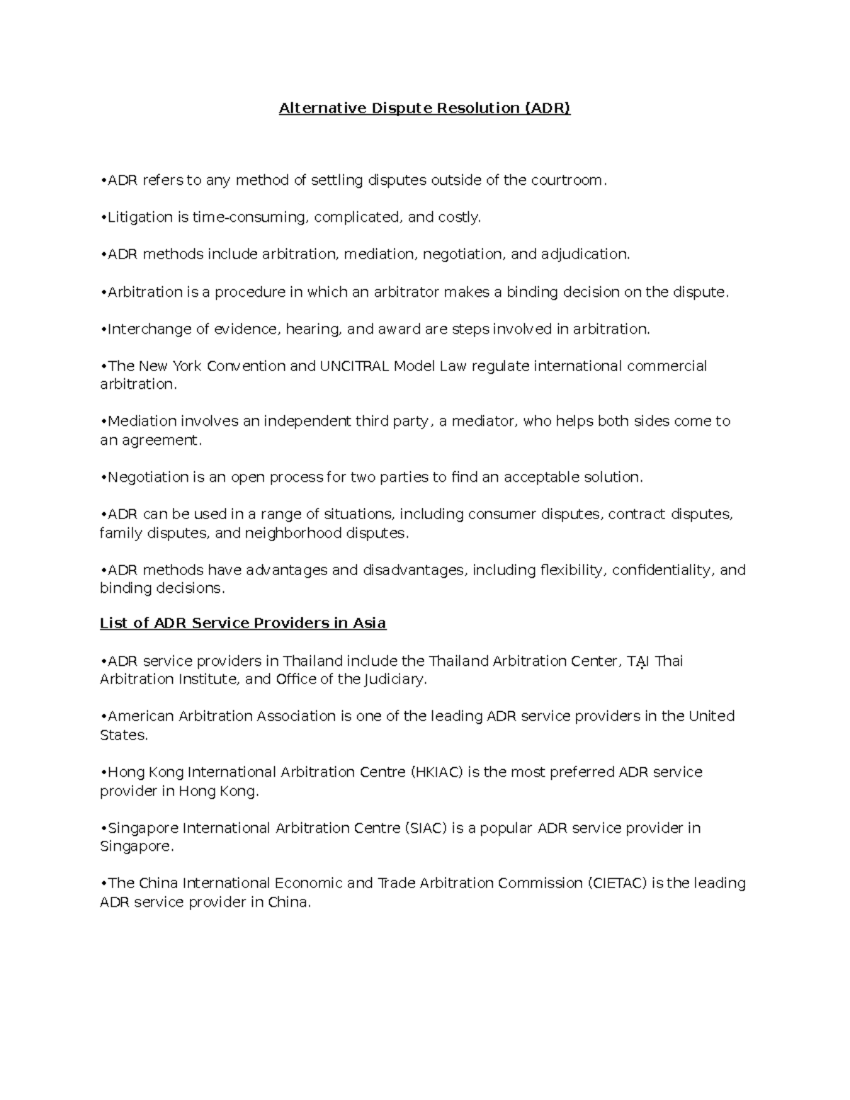 Understanding Alternative Dispute Resolution (ADR) Methods and ...