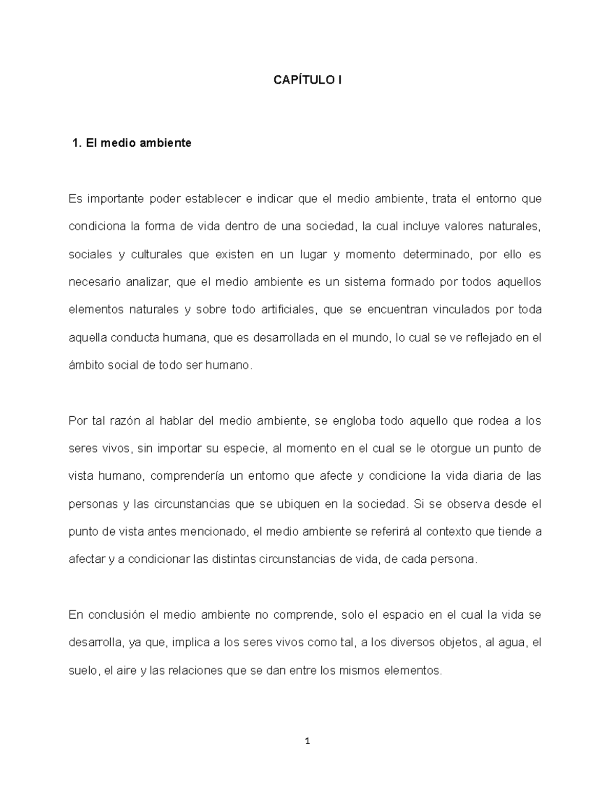CAPÍTULO 1: El Medio Ambiente y su Impacto en la Sociedad - Studocu