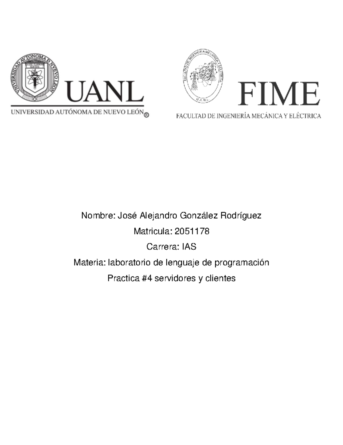 2051178 practica 4 - Lenguajes De Programación - Nombre: José Alejandro ...