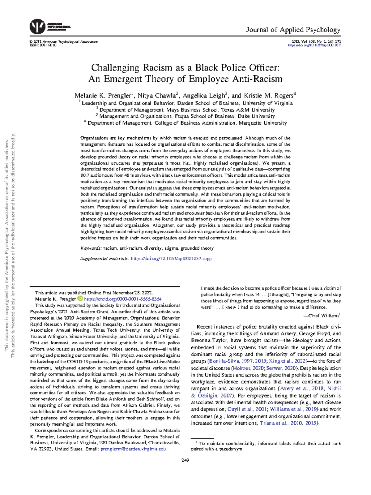 APP1016 - Challenging Racism: A Theory of Employee Anti-Racism in ...