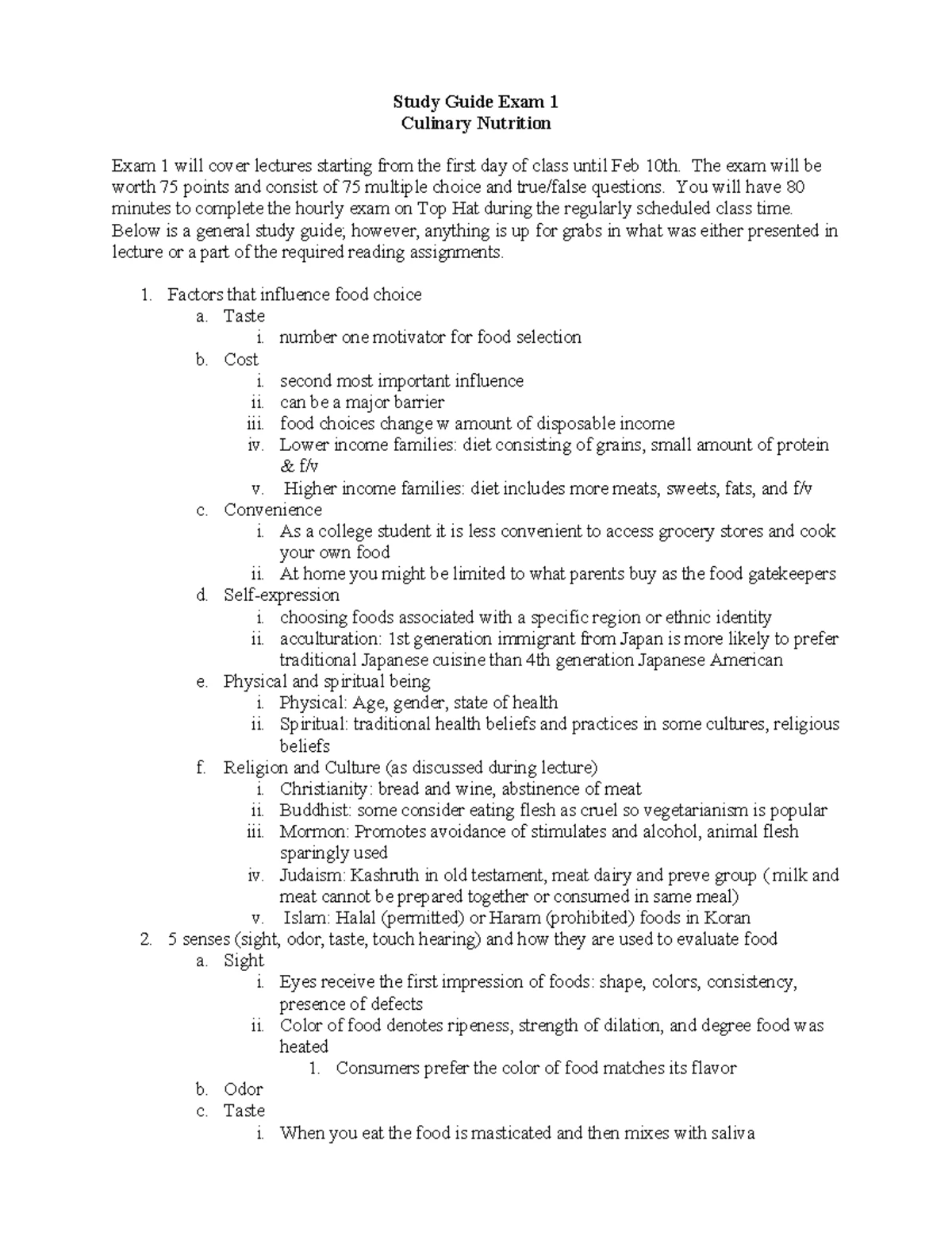 Food Additive Assignment Overview for Culinary Nutrition (709:201 ...