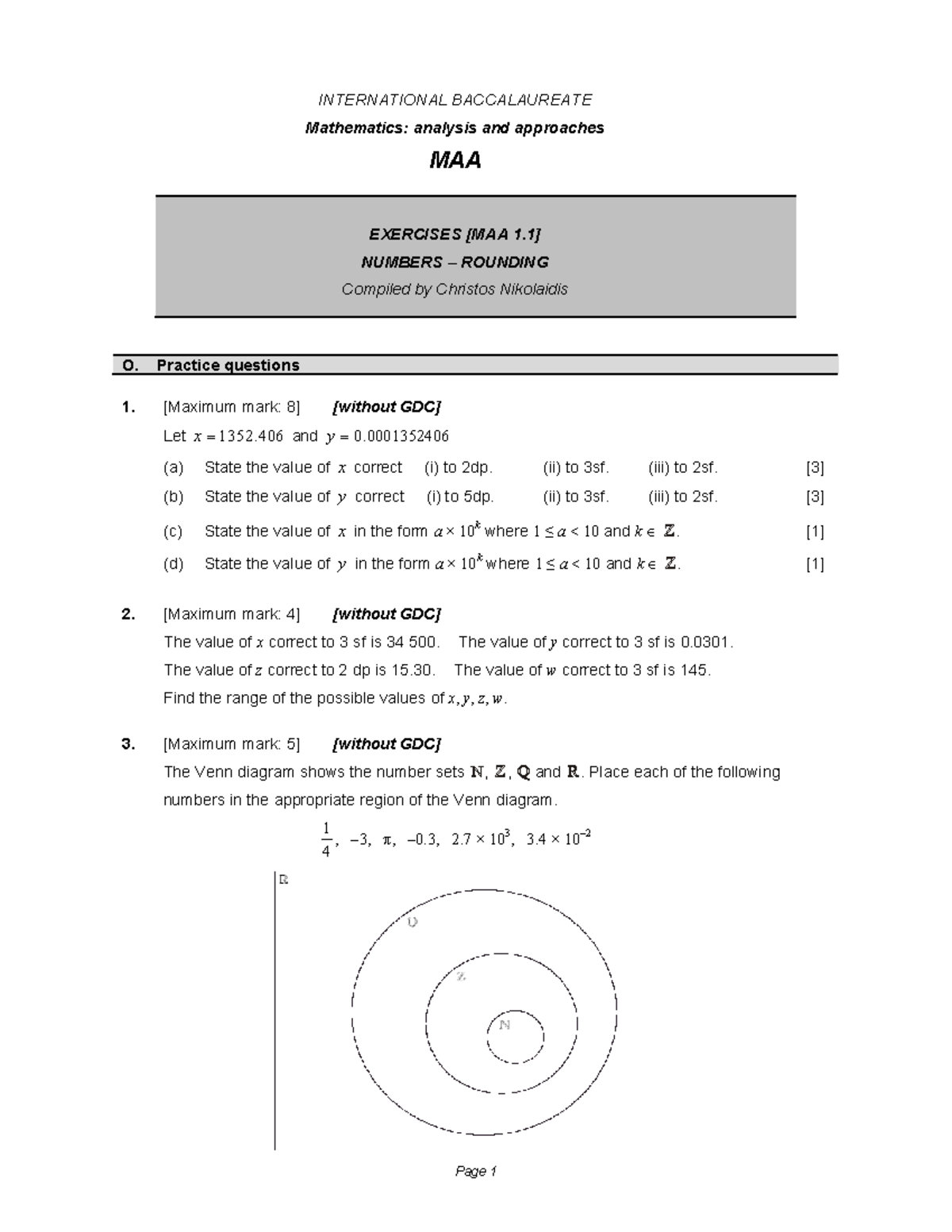 MAA 1.1 Final Exam: Numbers Rounding Practice Questions - Studocu