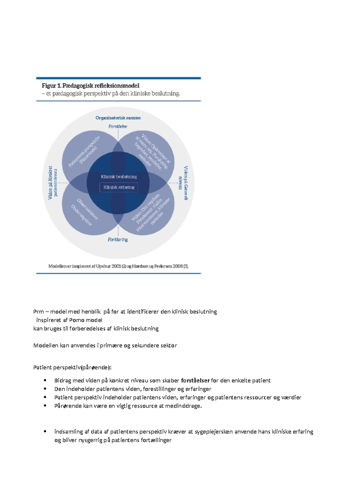 PRM Model: Kliniske Beslutninger og Patient Perspektiv Analyse - Studocu