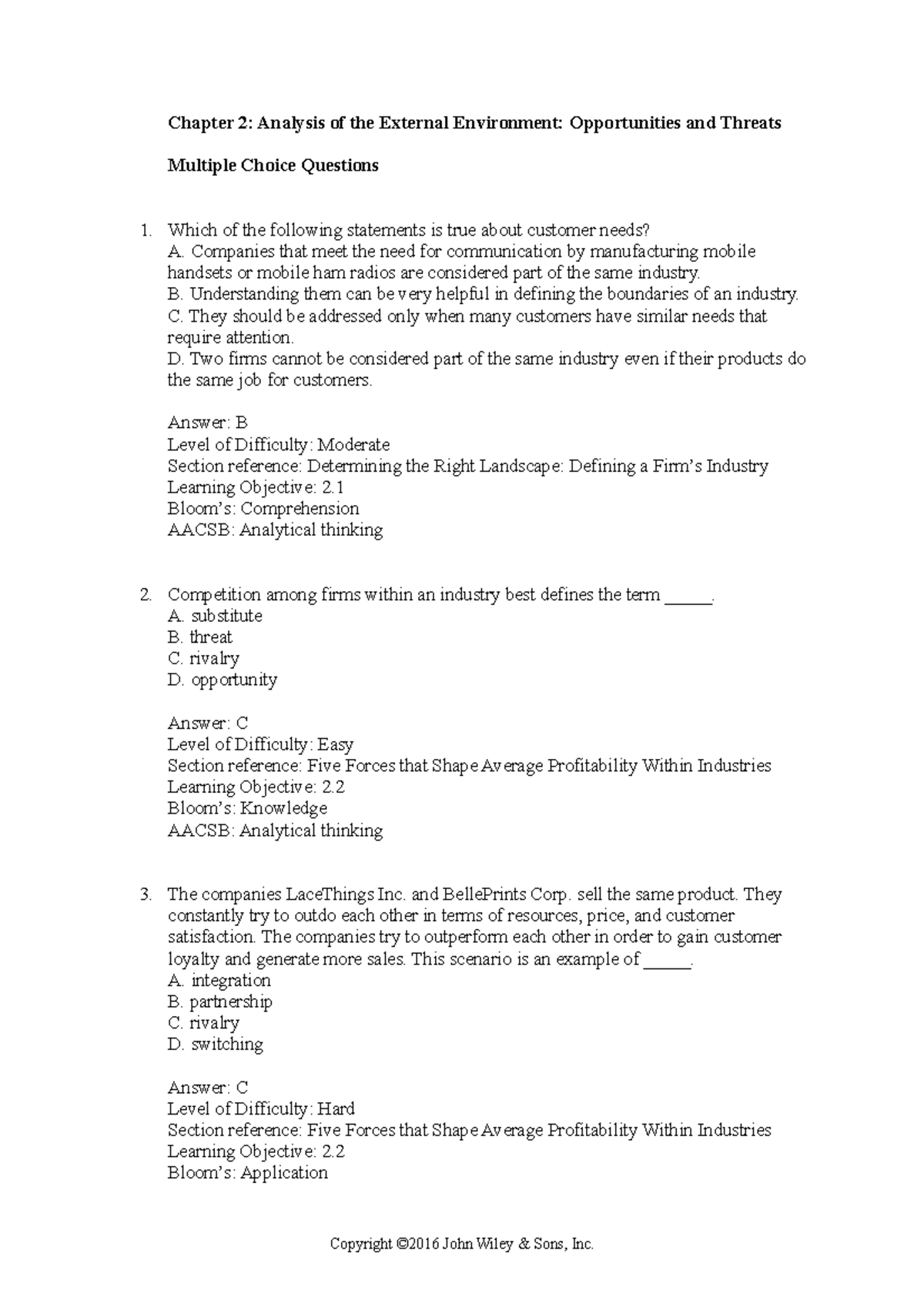 Exam 1 January 2020, questions and answers - Chapter 2: Analysis of the ...