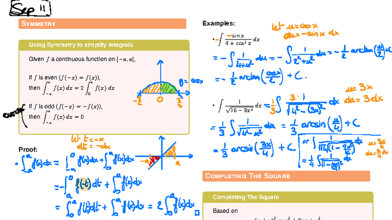 F24NYB Lecture Notes: Symmetry & Integral Simplification Techniques ...
