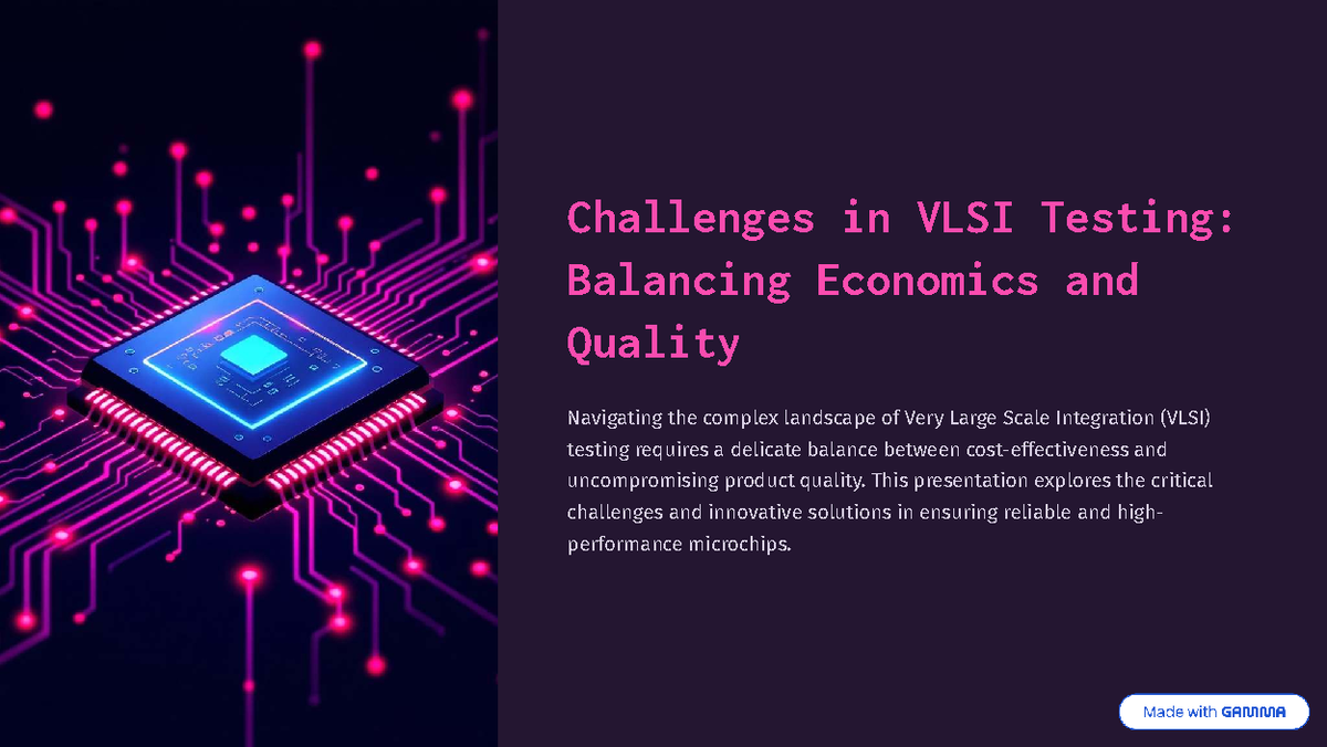 VLSI 101: Challenges in Testing - Balancing Quality & Cost - Studocu