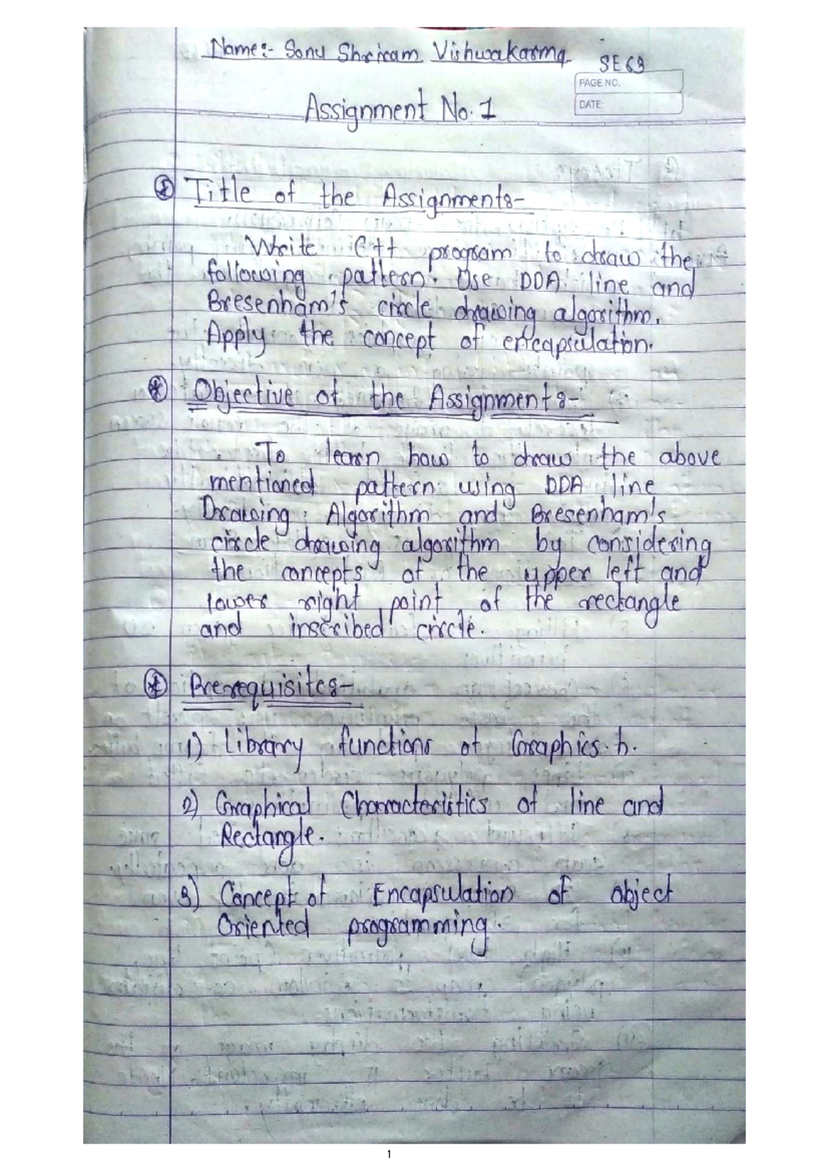 CG Assignment 1 - Name: Sonu Shriram Vishwakarma Roll No. : SE ...