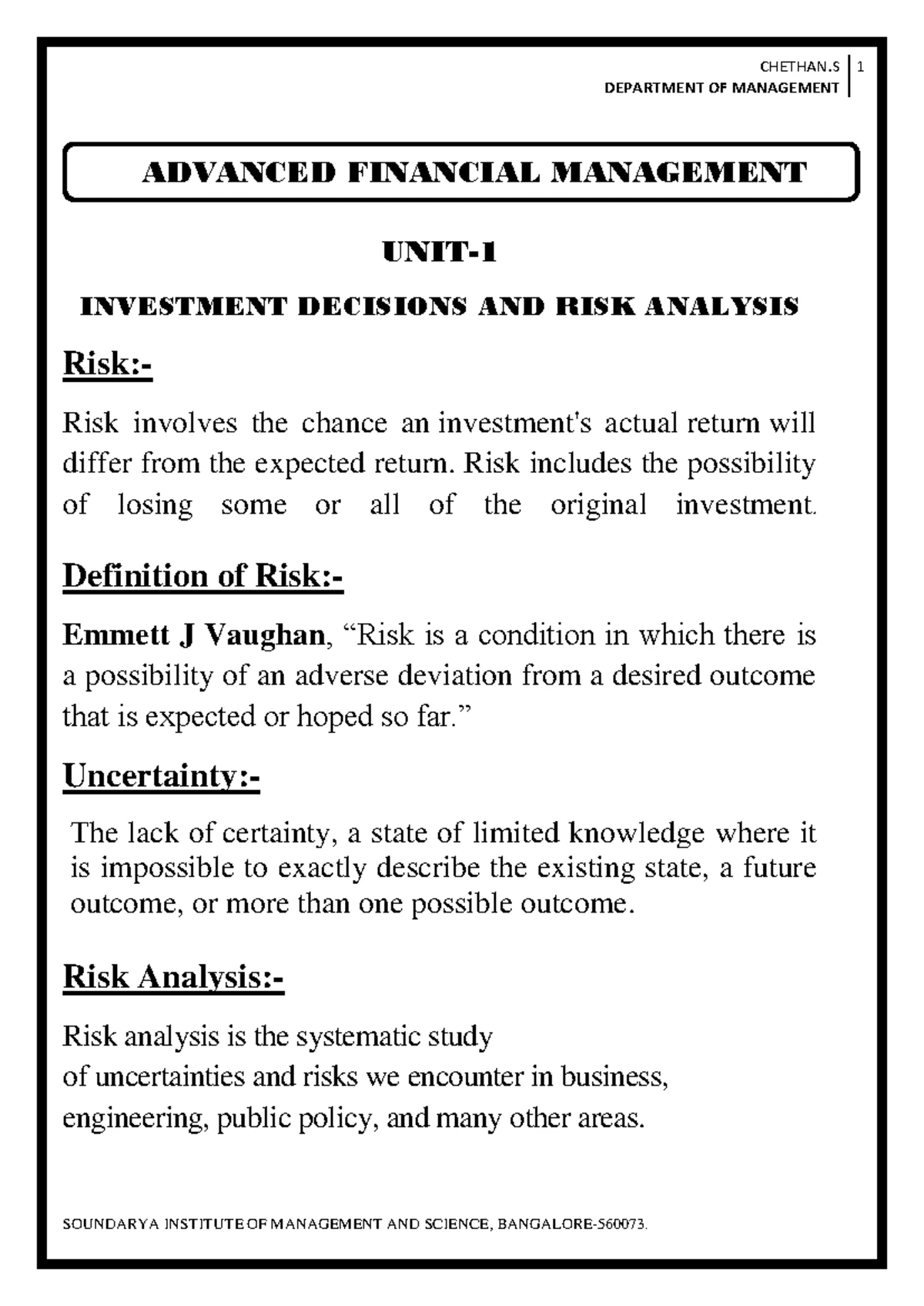 Assignment 2: Financial Management (FM) - CSBS Course Insights - Studocu