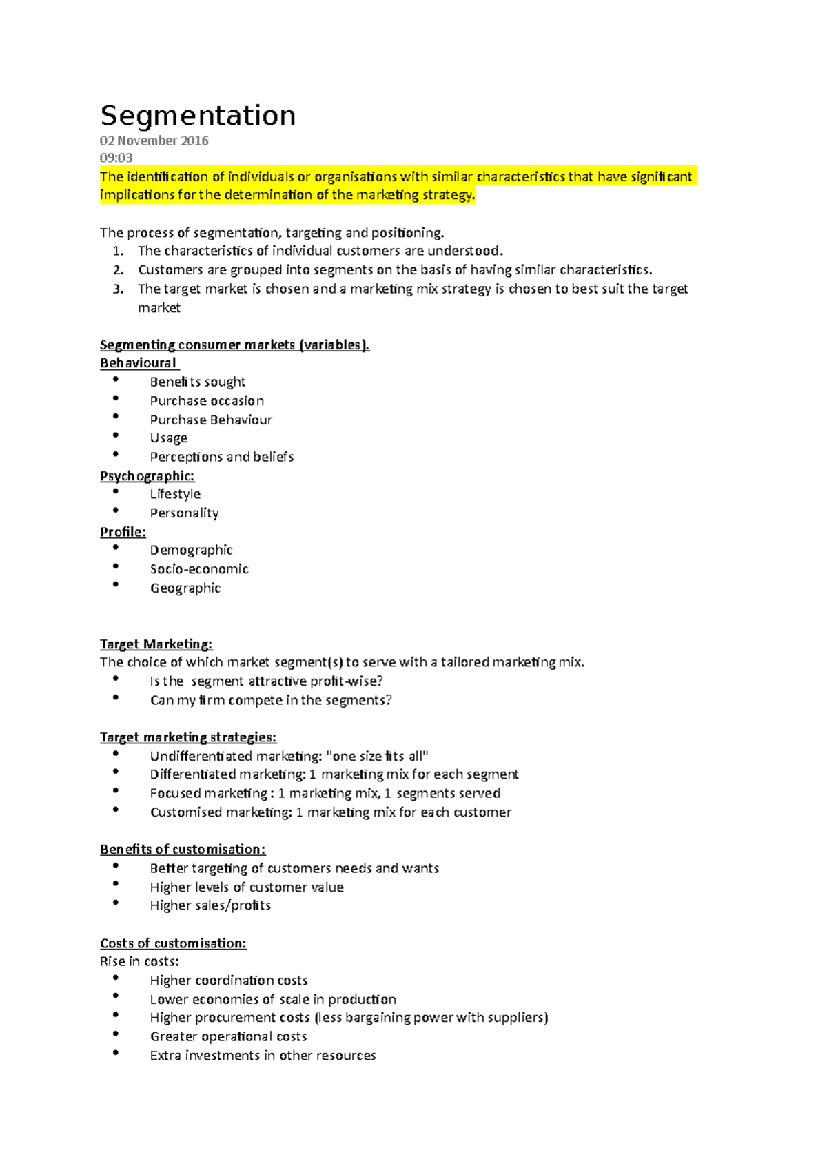 Segmentation - Lecture notes 4 - Segmentation 02 November 2016 09:03 ...