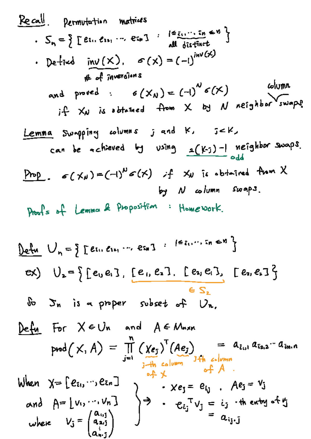 Lecture 9: Properties and Proofs of Determinants and Matrices - Studocu