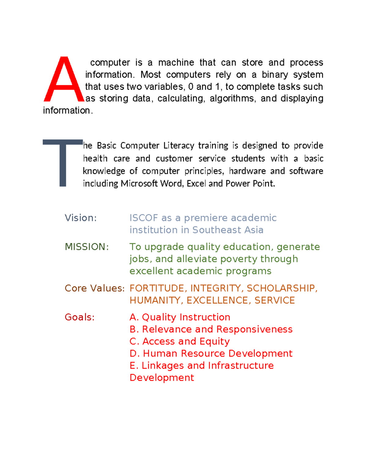 Basic Computer Literacy Overview for Health Care & Customer Service ...