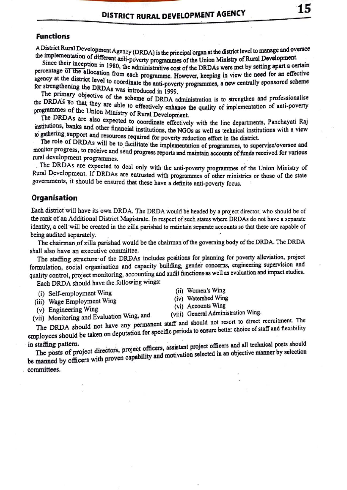 16 - YEA: Functions and Organization of District Rural Development ...