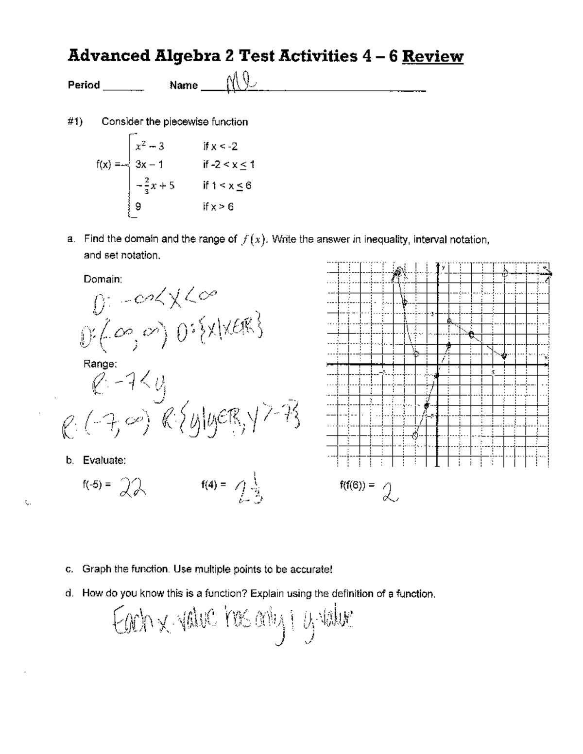 T2 GT1 Advanced Algebra 2 Test Review & Solutions - Studocu