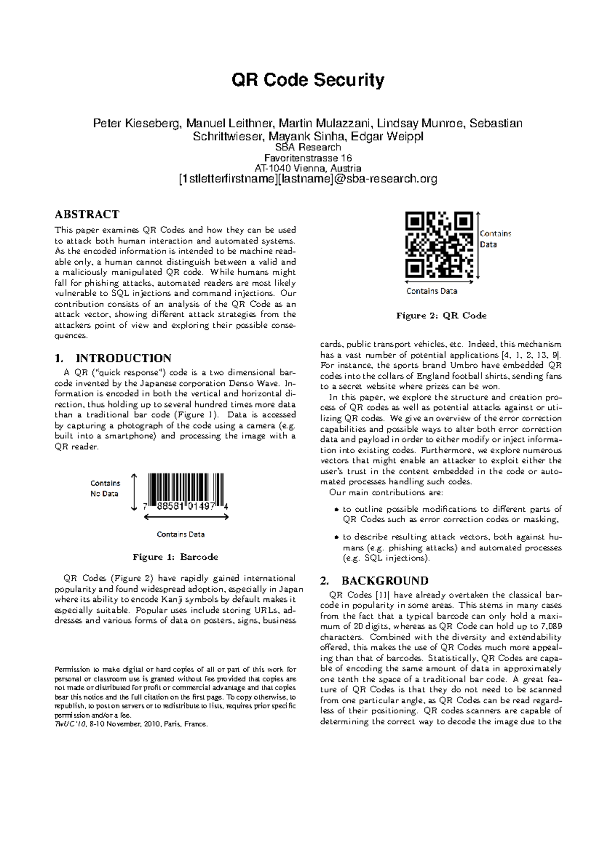 QR Code Security Analysis: Attack Vectors and Implications (SBA 123 ...