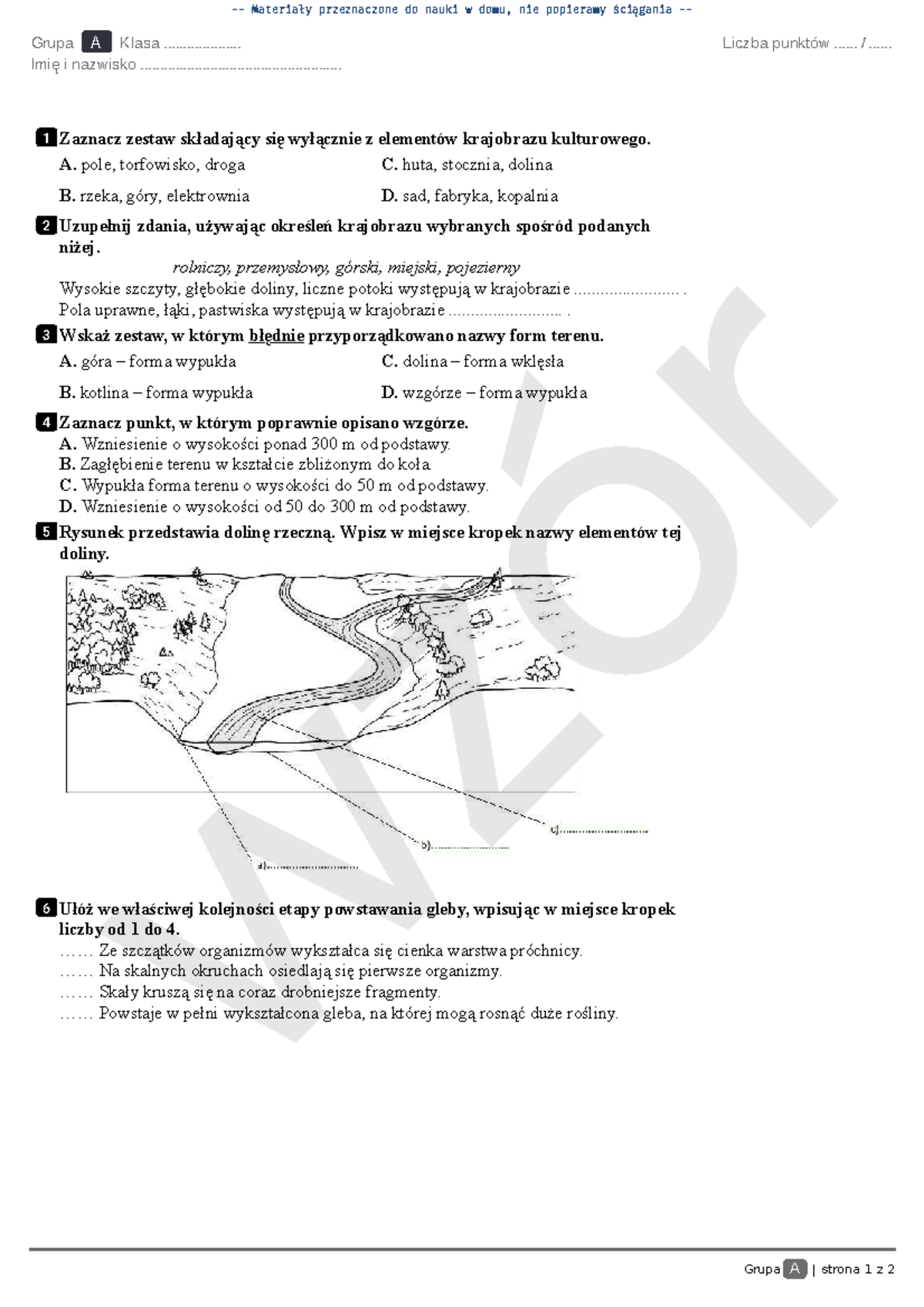 Na Tropach Przyrody 6 Sprawdzian Dział 1 www.studocu.com