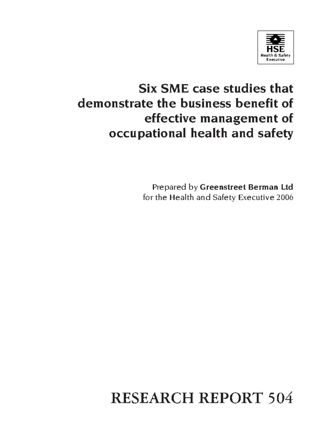 Academic text - Example of a Research Report Format - HSE Health ...