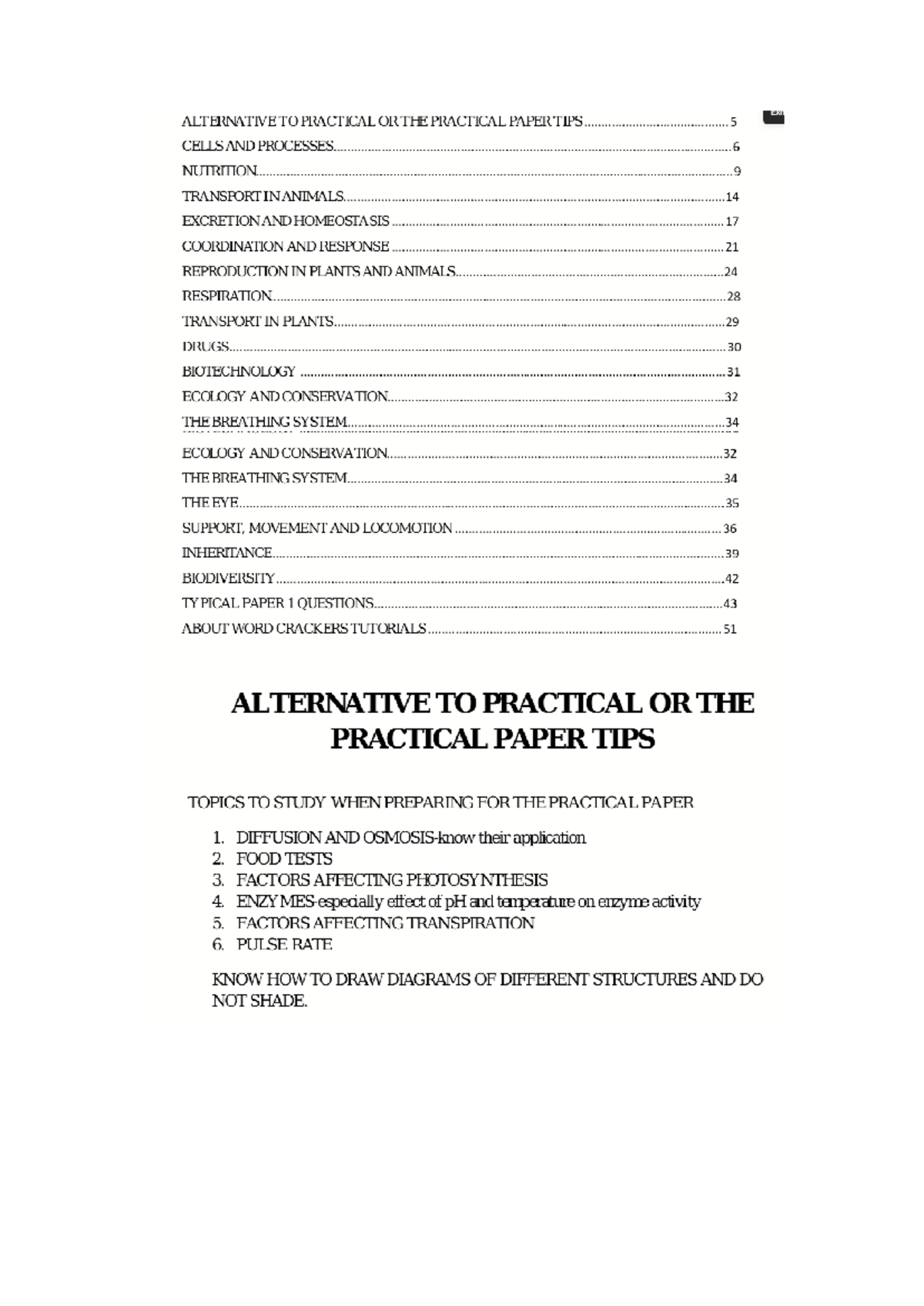 BIO Revision Kit: Alternative to Practical Paper Tips for BGCSE Pure ...