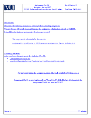 Spring 2025 CS615 Assignment 01: Software Cost Estimation Guide - Studocu