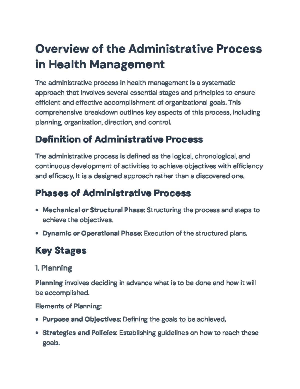 Administrative Process in Health Management: Key Concepts & Strategies ...