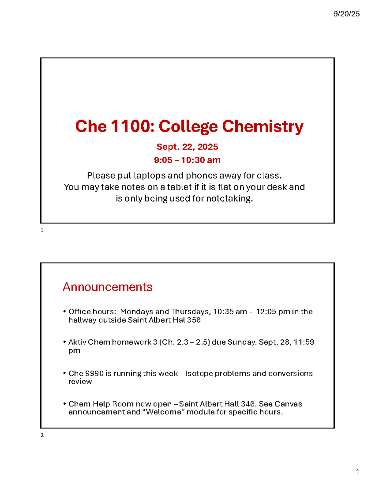 Chem 1100: Chapter 2 Review - Chemical Formulas & Periodic Table - Studocu