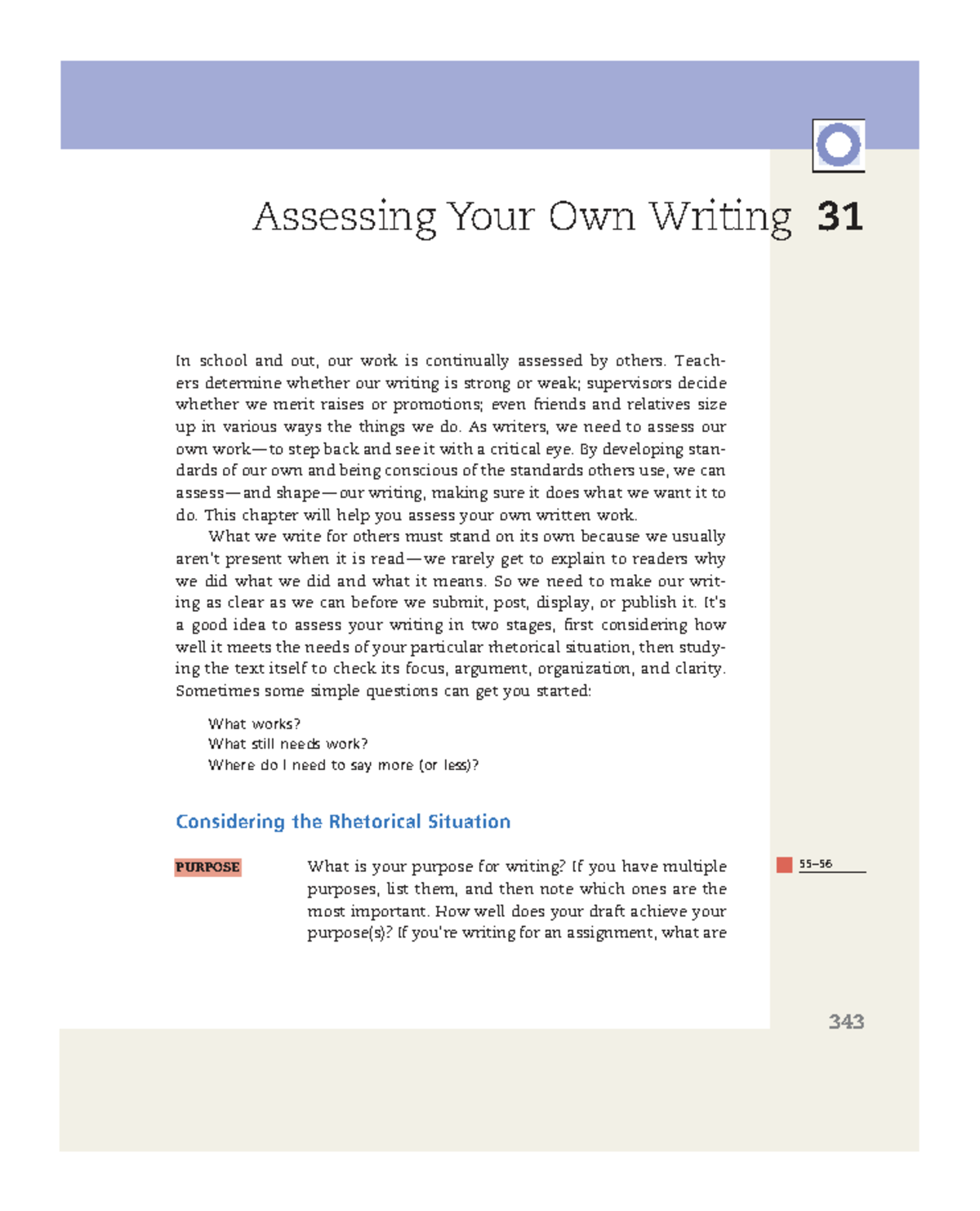 Assessing Your Own Writing: Strategies and Standards for Success - Studocu