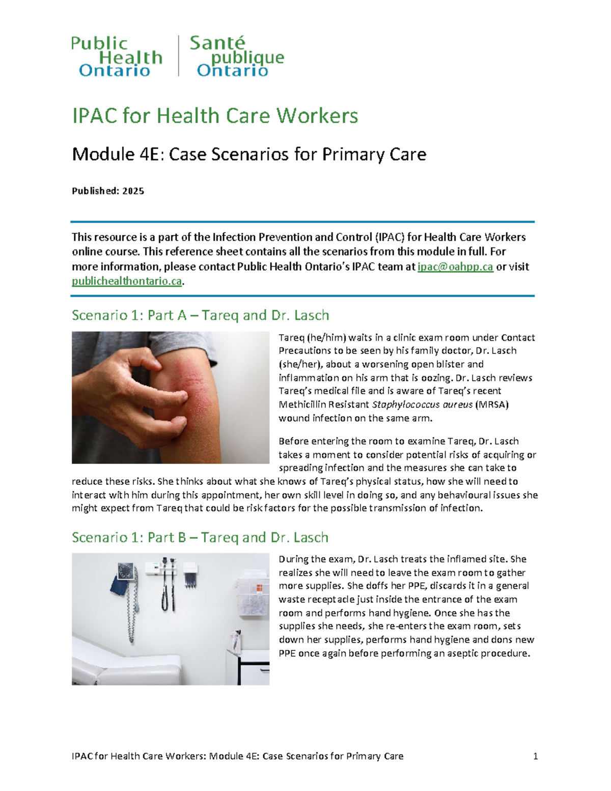 IPAC for Health Care Workers: Module 4E Case Scenarios in Primary Care ...