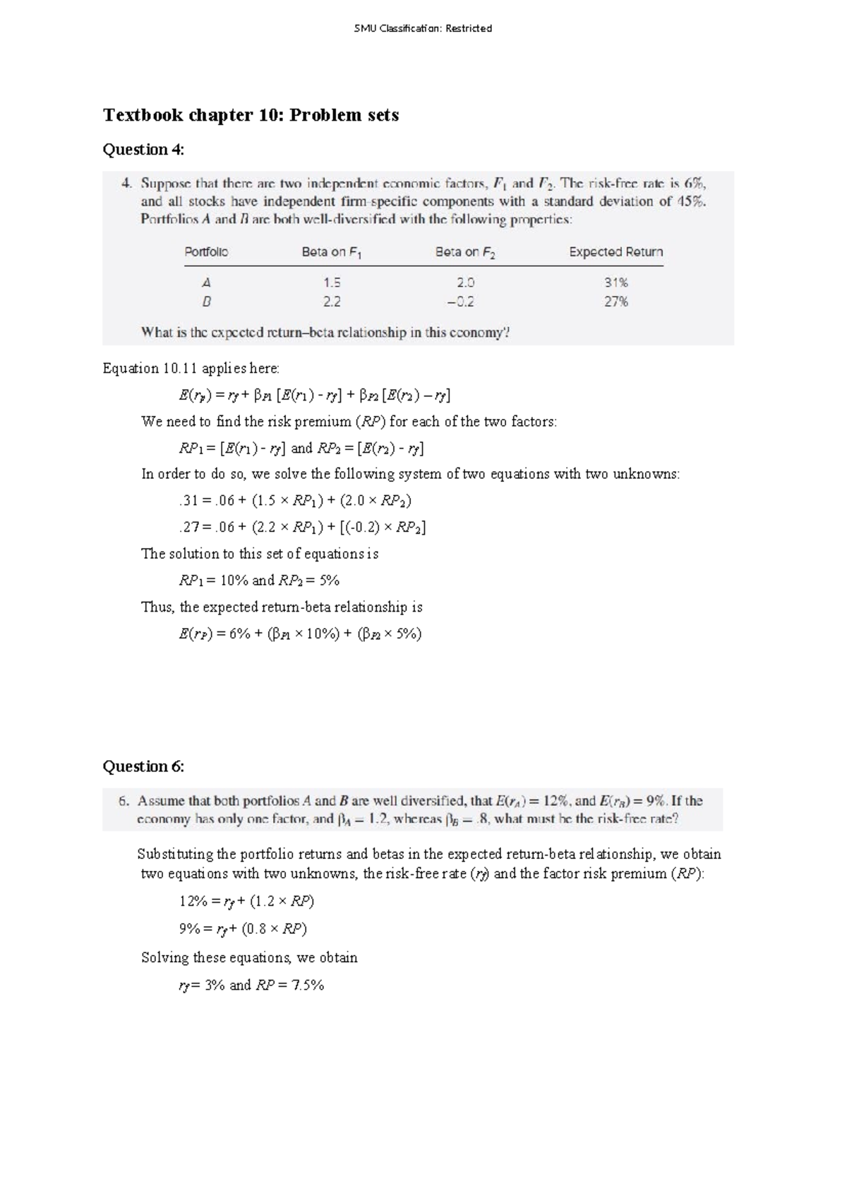 Practice questions - week 4 - SMU Classification: Restricted Textbook ...