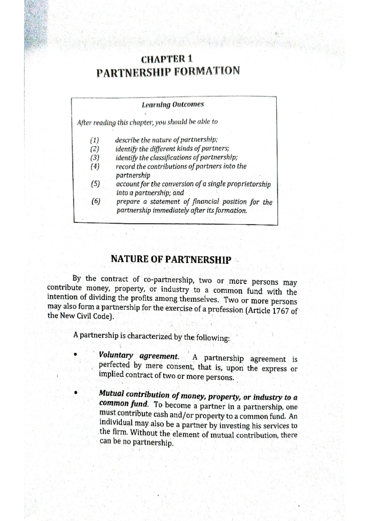 CHAPTER 1: PARTNERSHIP FORMATION - Key Concepts and Accounting ...