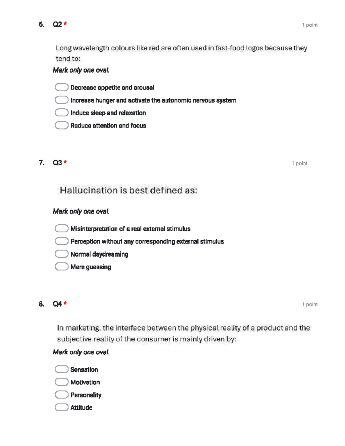 QUIZ - Intro to Psychology (PSY101) Exam Questions and Answers - Studocu