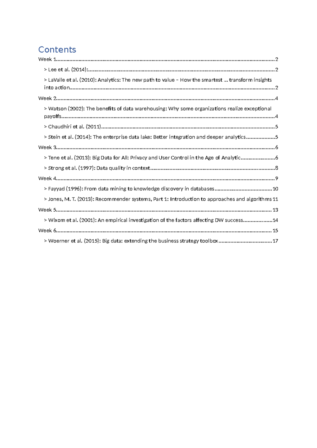 Data Analytics Course - Summary of Key Concepts and Insights - Studeersnel