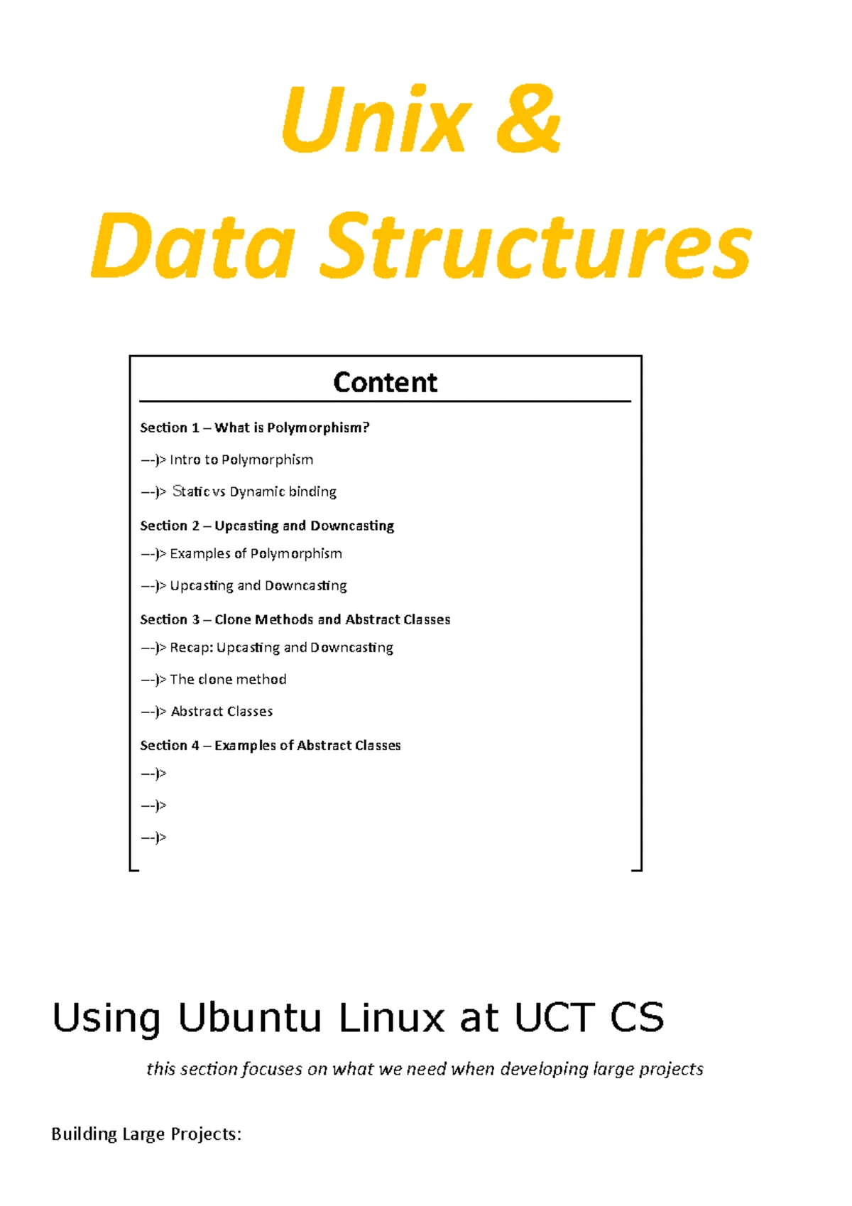 CSC2001F 2024 Intro to Data Structures Course Notes and Overview - Studocu