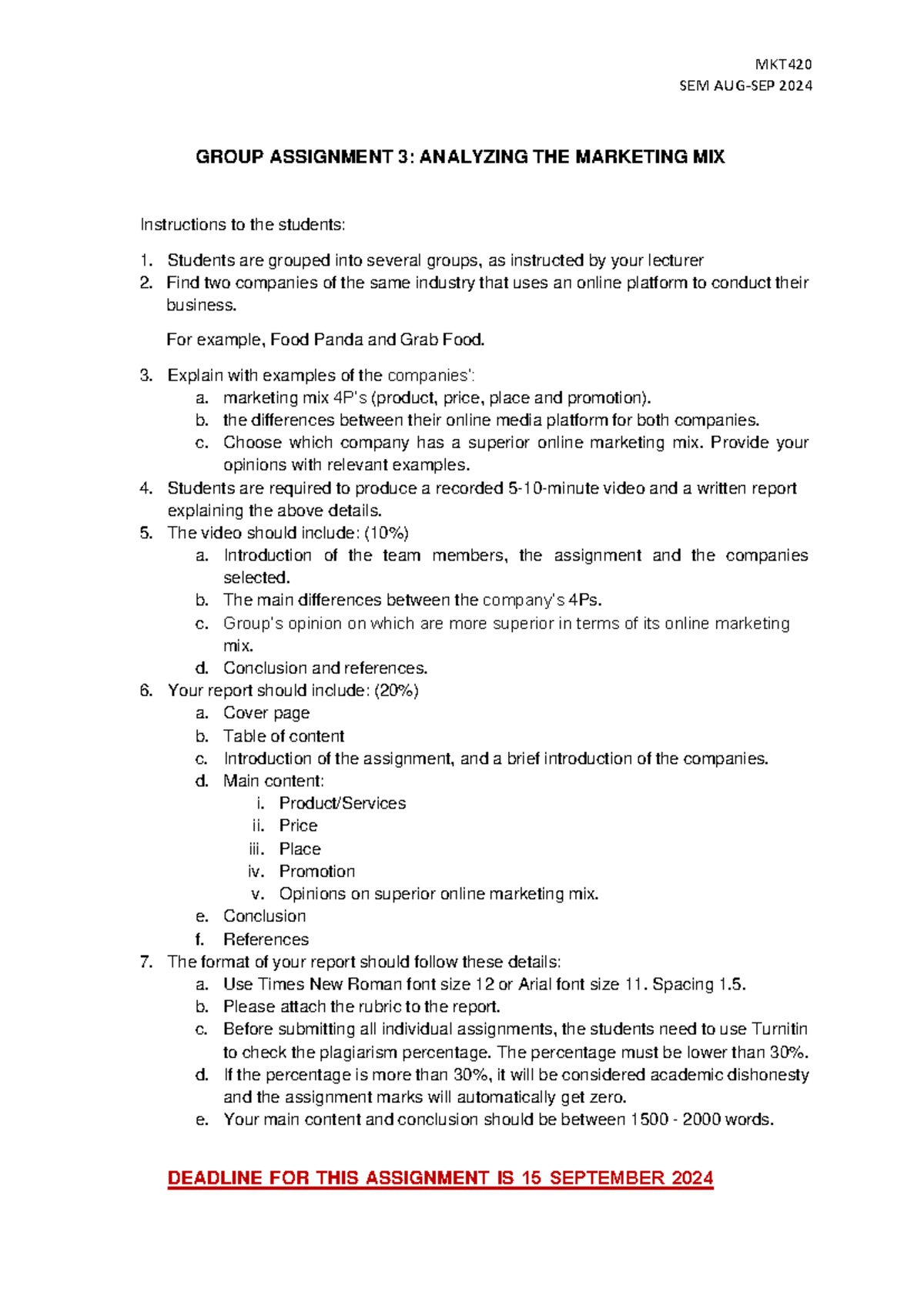 MKT Group Assignment 3: Analyzing Marketing Mix of Two Companies - Studocu