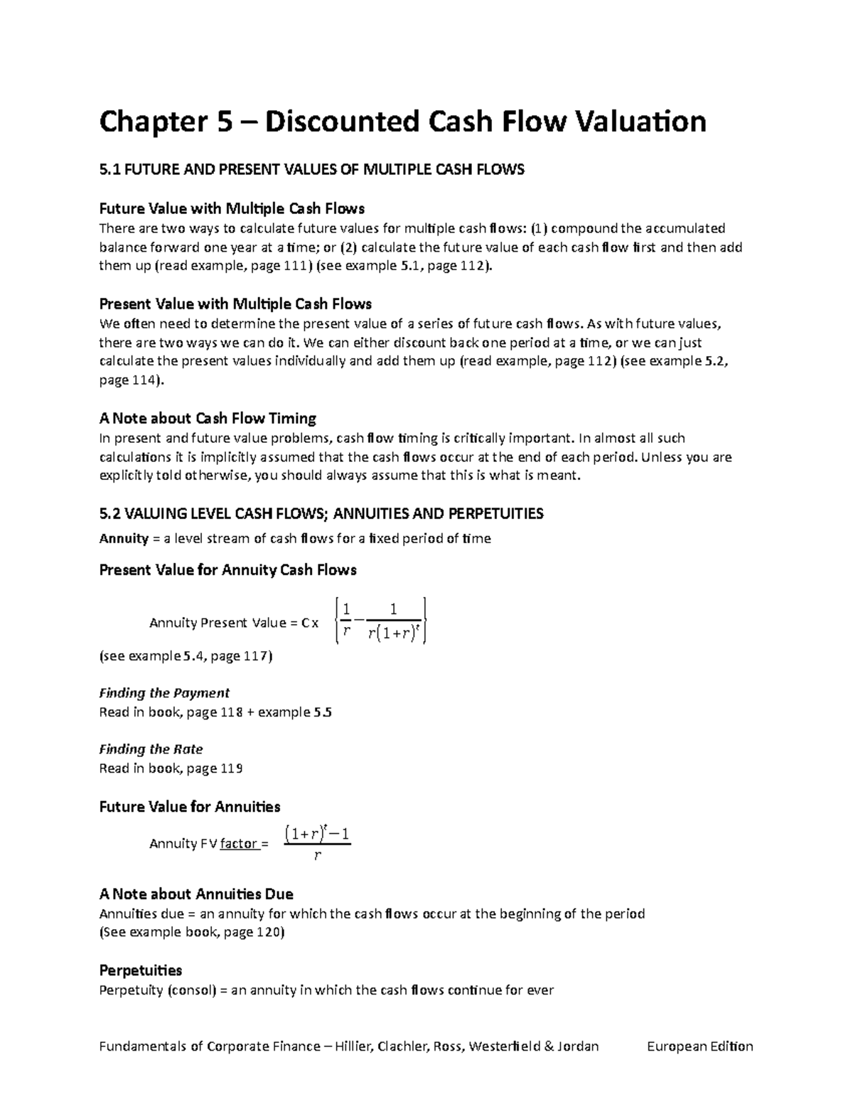 Fundamentals of Corporate Finance - Discounted Cash Flow Valuation ...