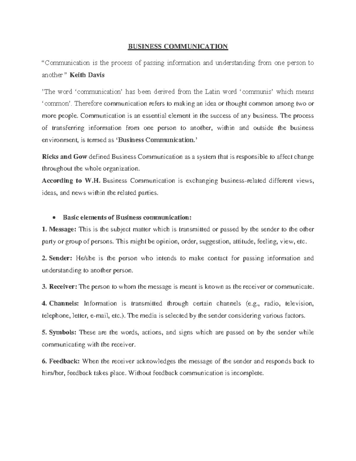 Business Communication Insights: Key Concepts and Principles - Studocu
