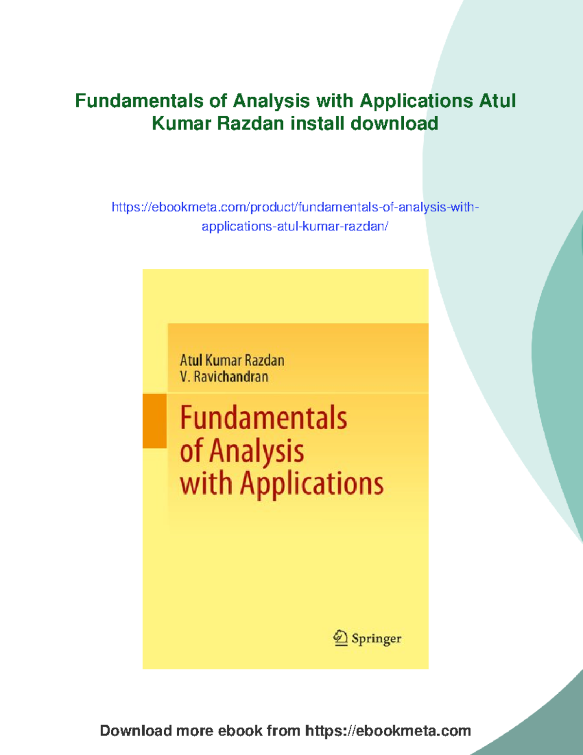 Fundamentals of Analysis with Applications (MIET) - Atul Kumar Razdan ...