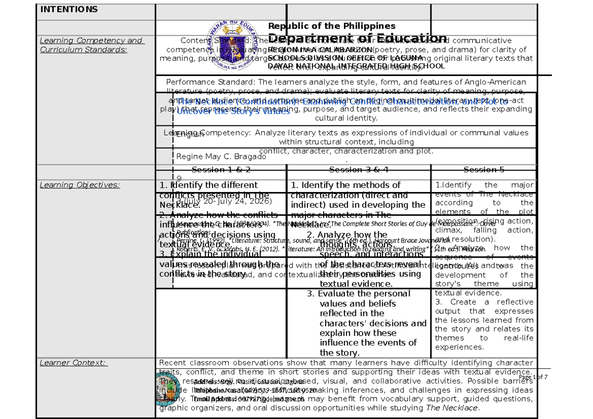 ILAW-Format-Lesson-Plan-ENG9-W5-TERM1: Analyzing 