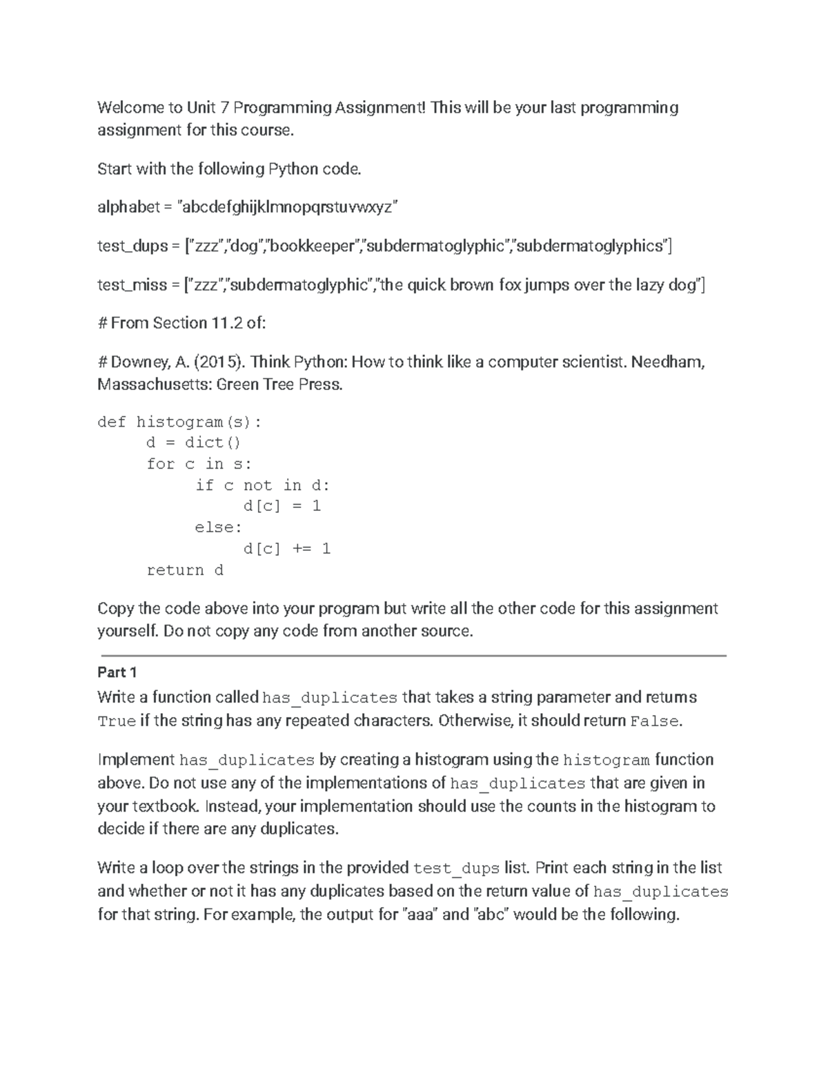 CS 1101-01 Programming Fundamentals - Unit 7 Python Programming ...