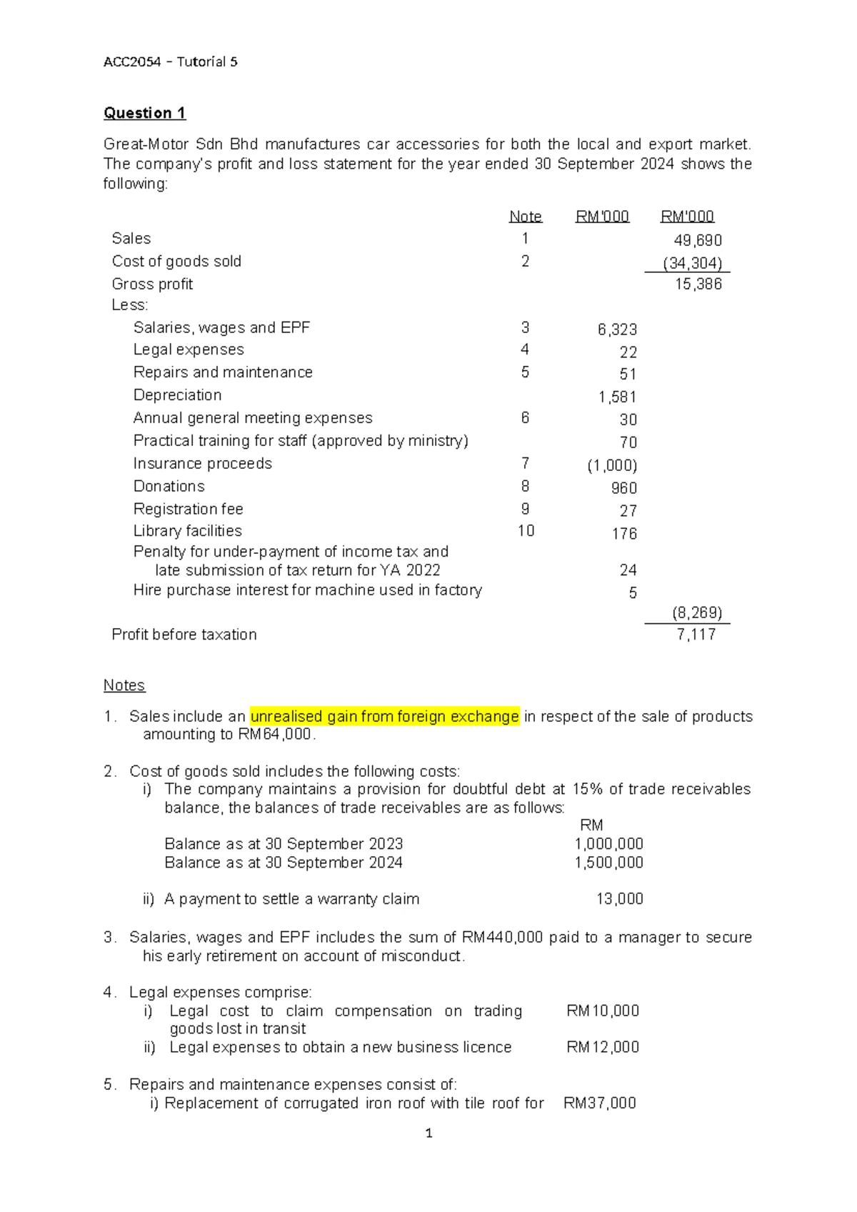 Partnership Tax Computation Format: PAI & Divisible Income Analysis ...