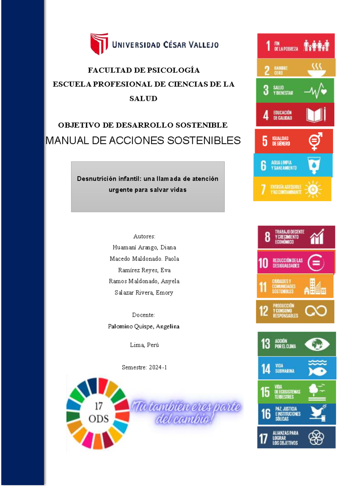 Manual de Acciones Sostenibles para Combatir la Desnutrición Infantil ...
