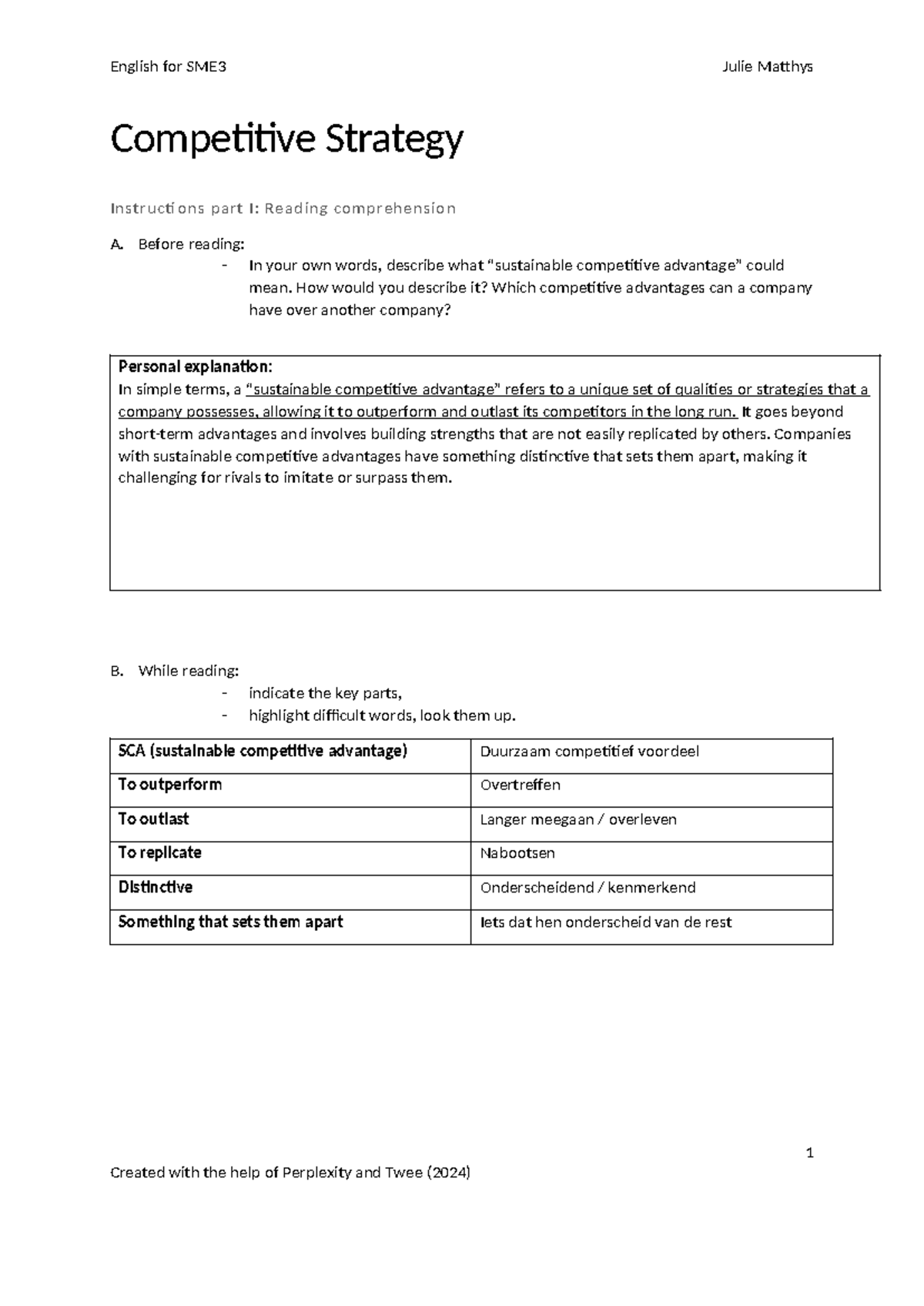 Competitive Strategy: Key Insights for Sustainable Advantage - Class ...